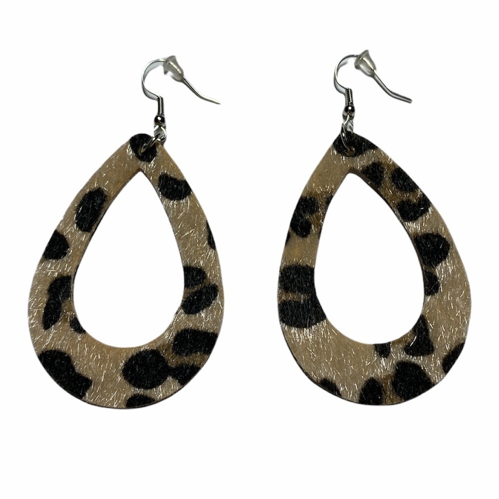 Animal Print Teardrop Fashion Earrings cheetah